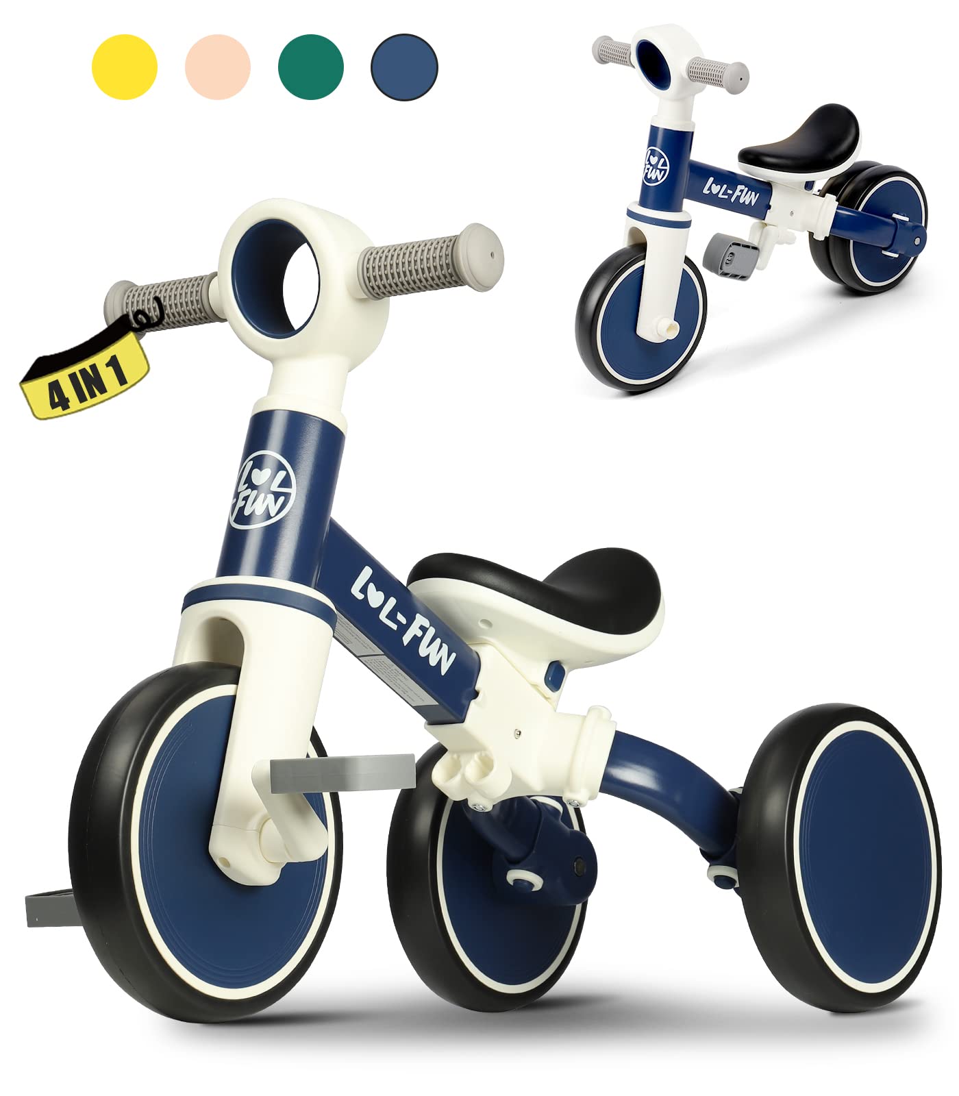 Bicicleta de Equilibrio 4 en 1 para Niños de 1-2 Años | Importado ( Envío 15 Días)