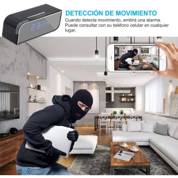 despertador con cámara espía HD