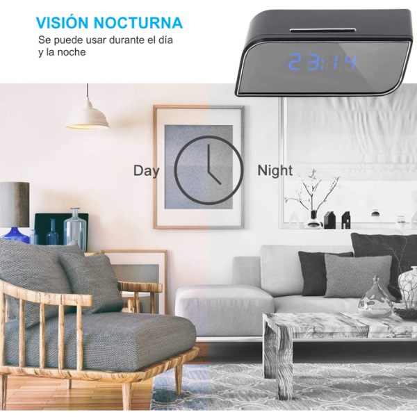 despertador con cámara espía HD